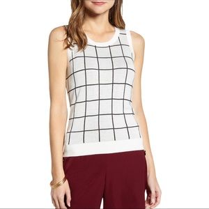 HALOGEN PATTERNED CREW NECK KNIT TANK TOP NWT XL